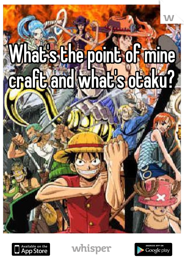 What's the point of mine craft and what's otaku?