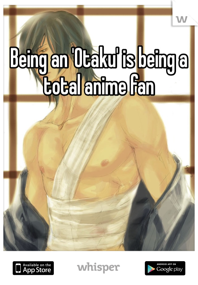 Being an 'Otaku' is being a total anime fan 