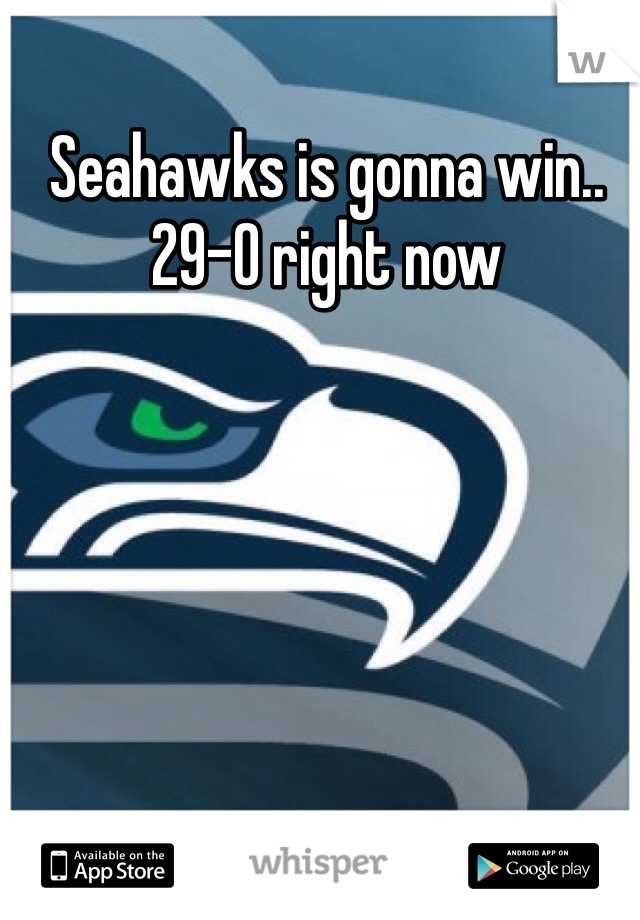 Seahawks is gonna win.. 29-0 right now