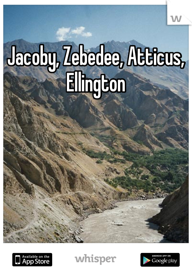 Jacoby, Zebedee, Atticus, Ellington