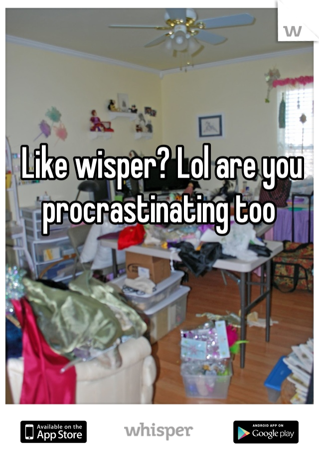 Like wisper? Lol are you procrastinating too 