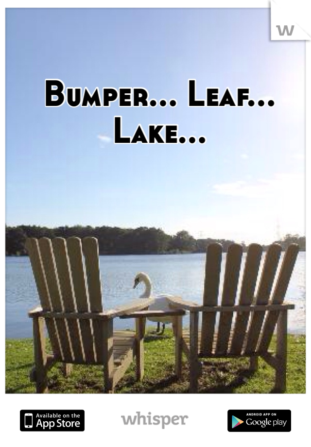 Bumper... Leaf... Lake... 