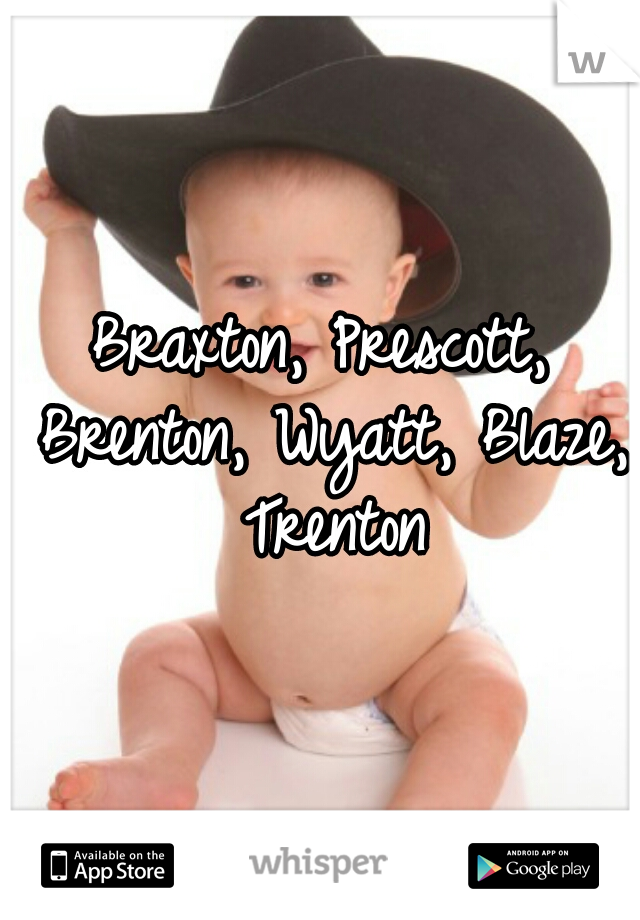 Braxton, Prescott, Brenton, Wyatt, Blaze, Trenton