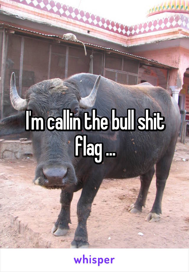 I'm callin the bull shit flag ...