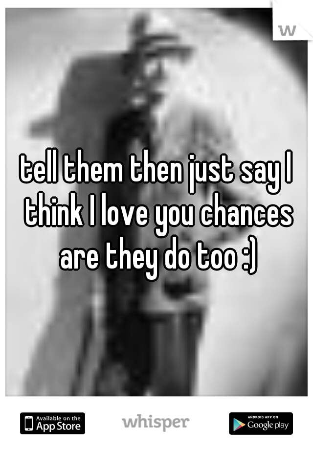 tell them then just say I think I love you chances are they do too :)