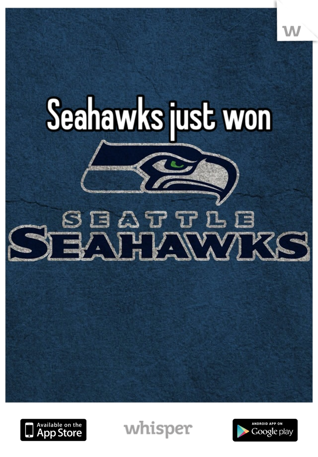 Seahawks just won 