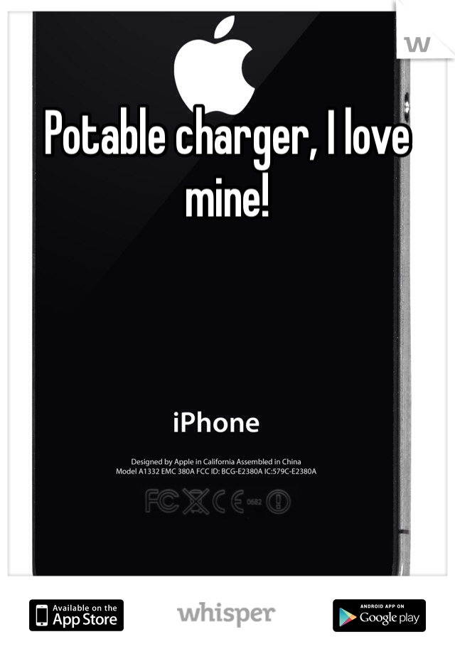 Potable charger, I love mine!