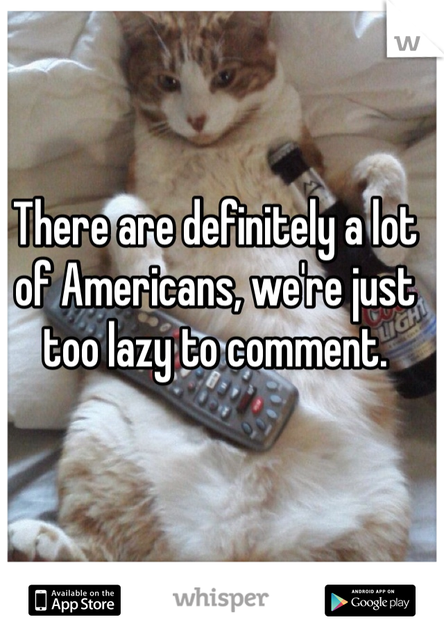 There are definitely a lot of Americans, we're just too lazy to comment. 