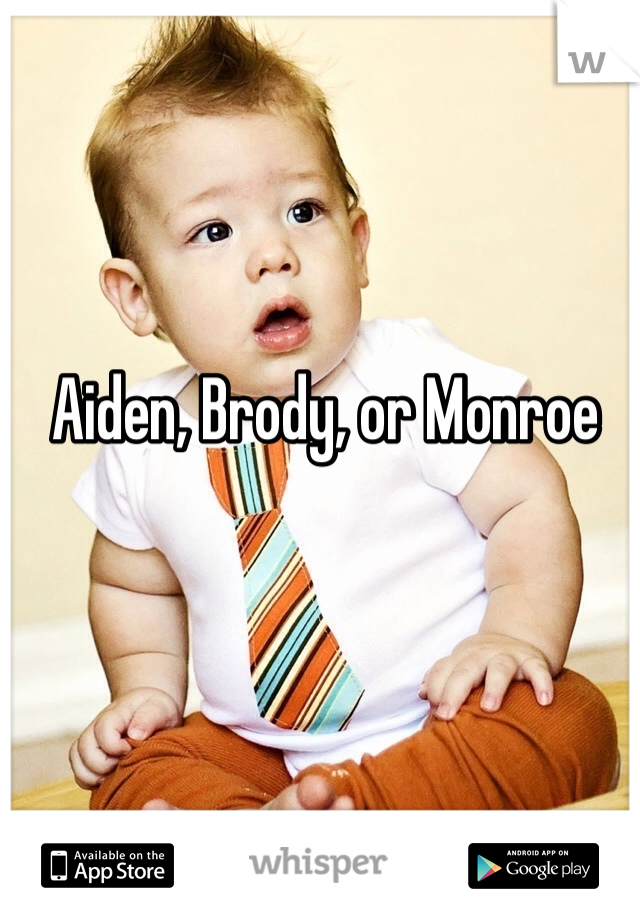 Aiden, Brody, or Monroe