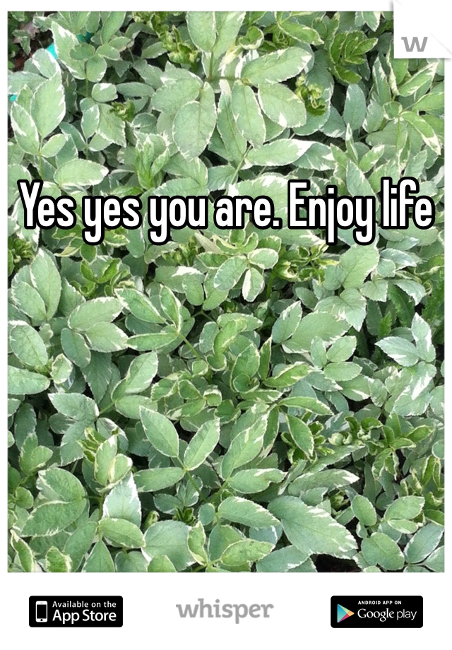 Yes yes you are. Enjoy life