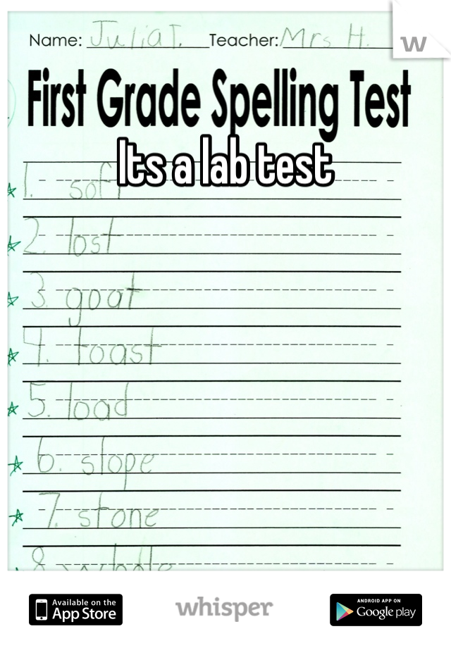 Its a lab test 