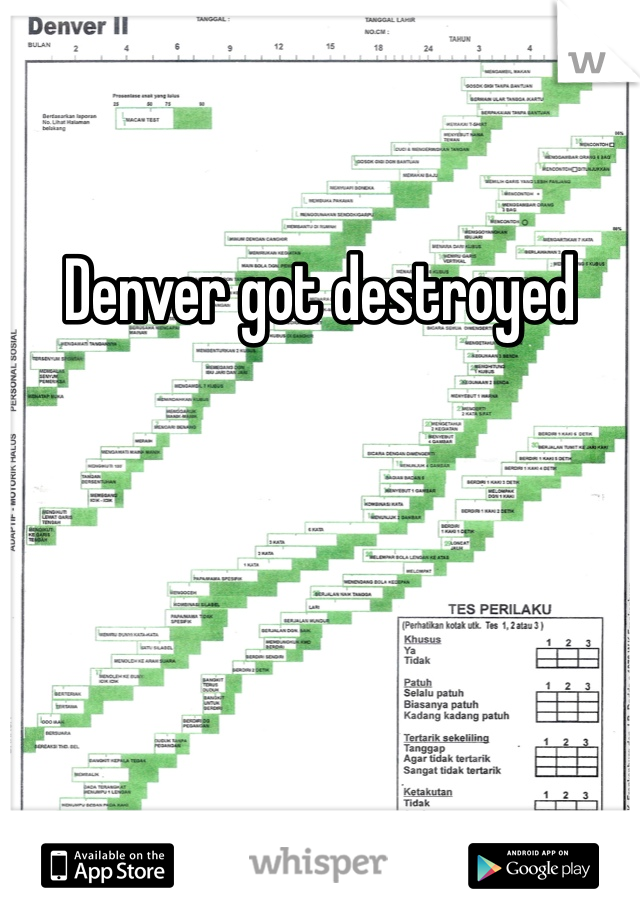 Denver got destroyed 