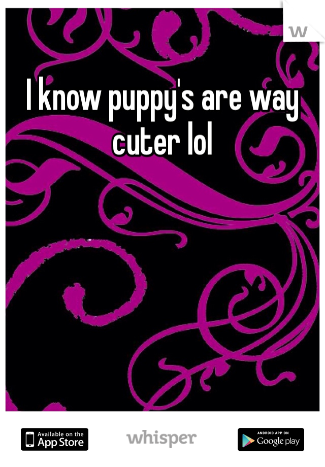 I know puppy's are way cuter lol