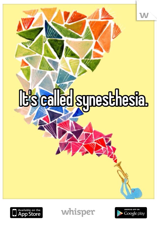 It's called synesthesia. 