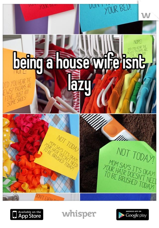 being a house wife isnt lazy