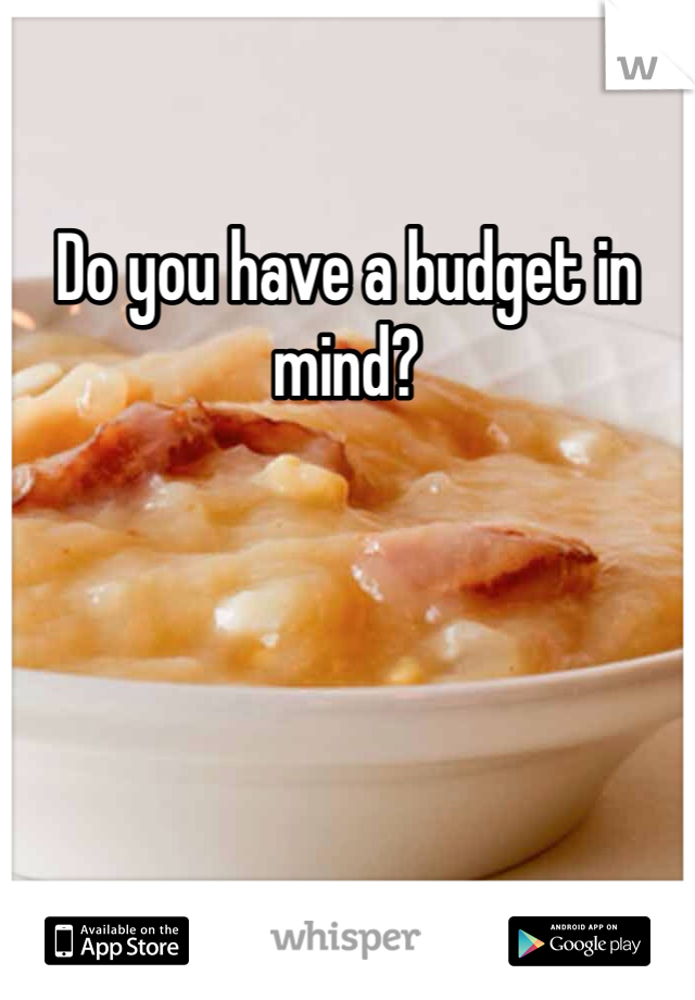 Do you have a budget in mind?