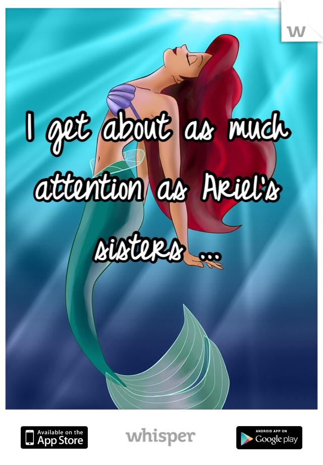 I get about as much attention as Ariel's sisters ...