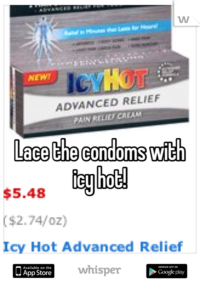 Lace the condoms with icy hot!