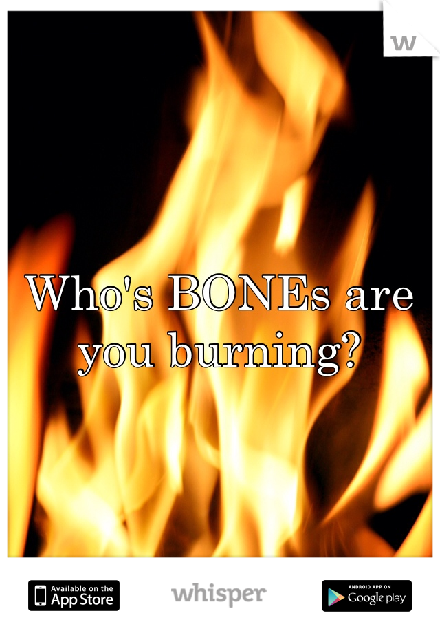 Who's BONEs are you burning?