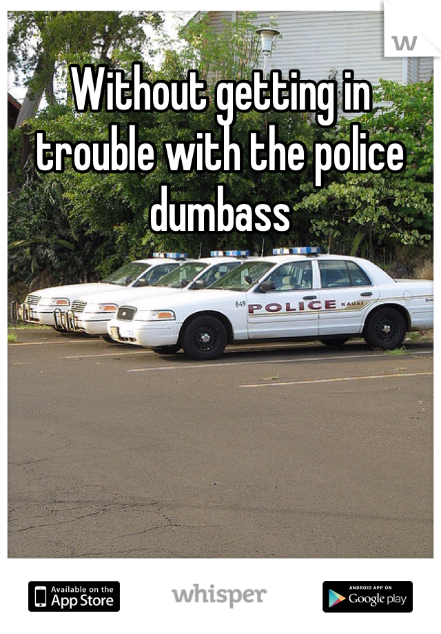 Without getting in trouble with the police dumbass