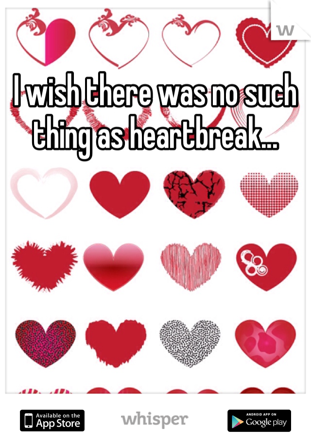 I wish there was no such thing as heartbreak...