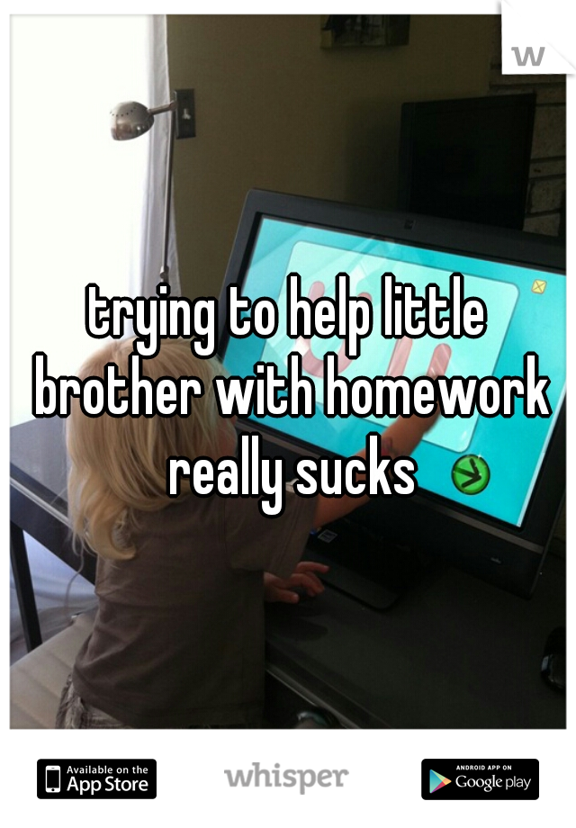 trying to help little brother with homework really sucks