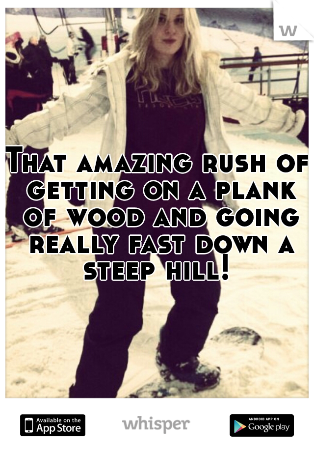That amazing rush of getting on a plank of wood and going really fast down a steep hill! 