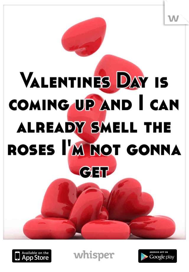 Valentines Day is coming up and I can already smell the roses I'm not gonna get