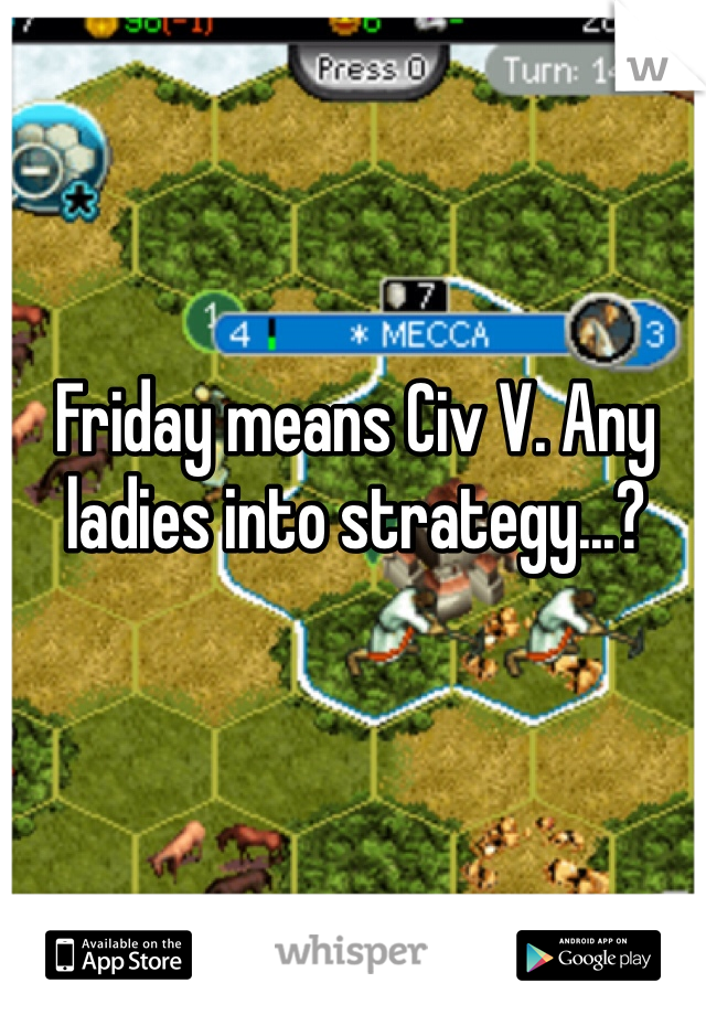 Friday means Civ V. Any ladies into strategy...? 