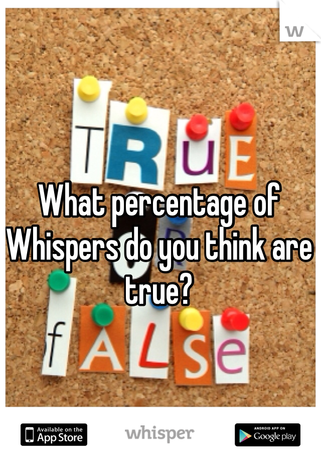 What percentage of Whispers do you think are true?