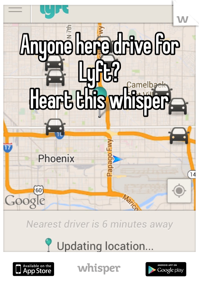 Anyone here drive for Lyft?
Heart this whisper