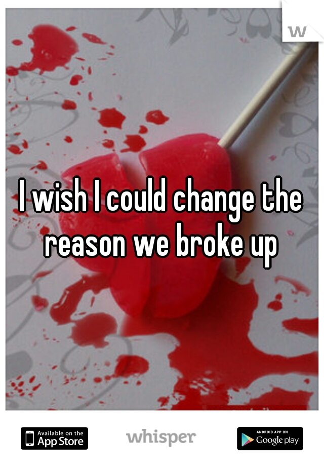 I wish I could change the reason we broke up 