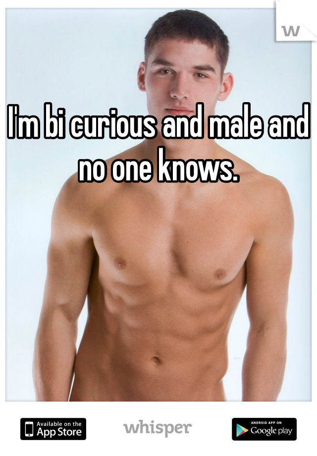 I'm bi curious and male and no one knows.