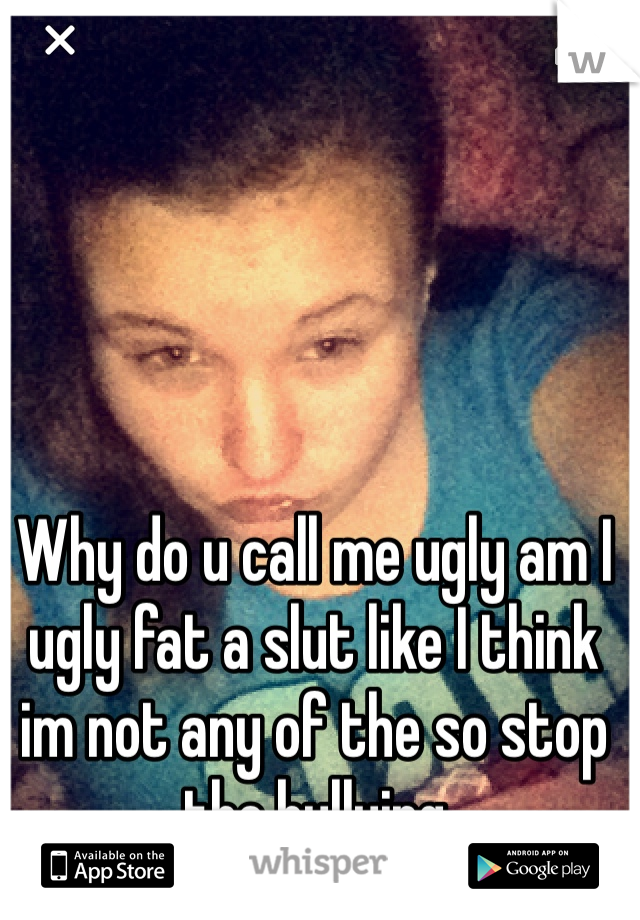 Why do u call me ugly am I ugly fat a slut like I think im not any of the so stop the bullying 
