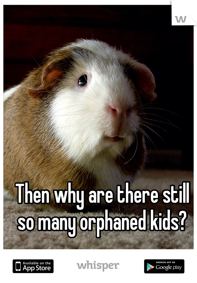 Then why are there still so many orphaned kids?