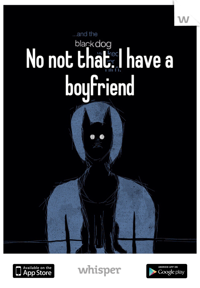 No not that. I have a boyfriend 