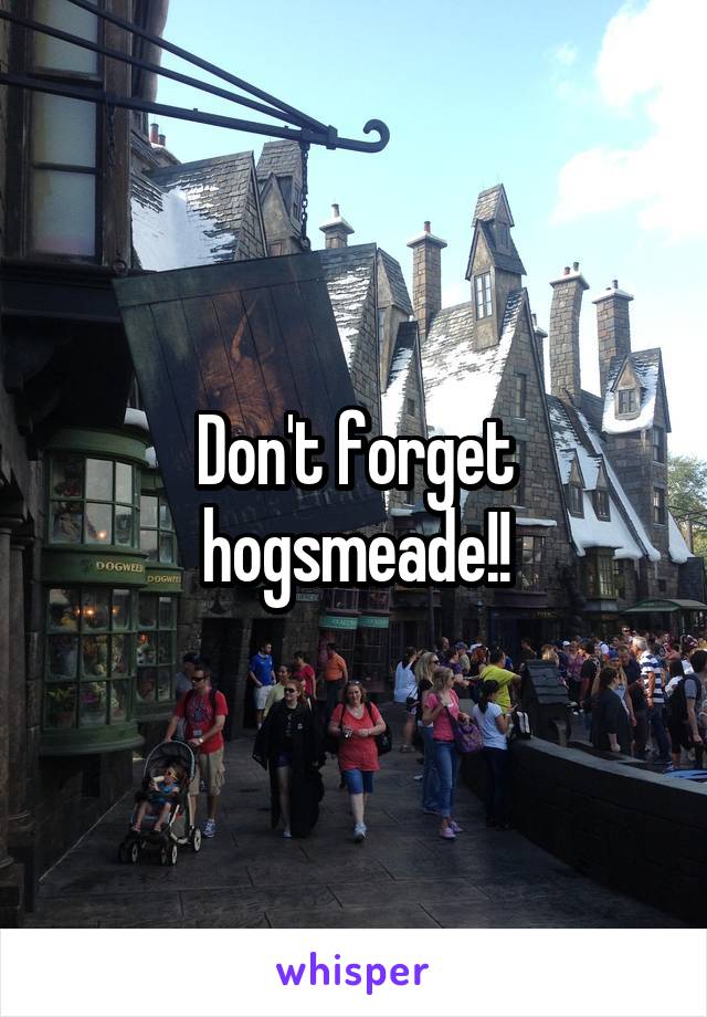 Don't forget hogsmeade!!