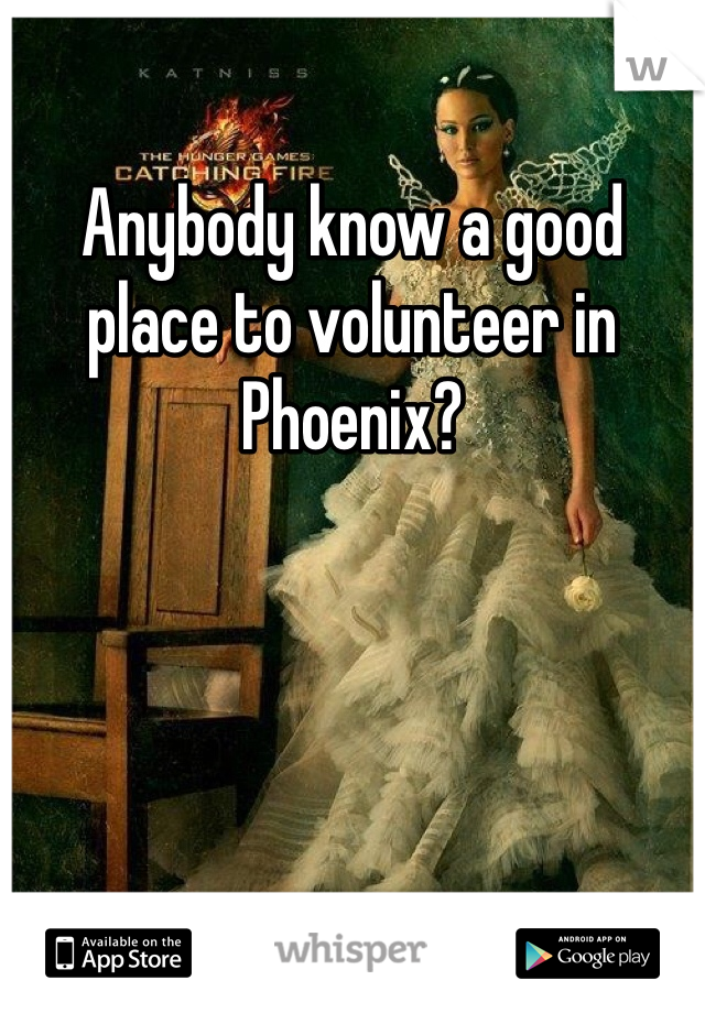 Anybody know a good place to volunteer in Phoenix?
