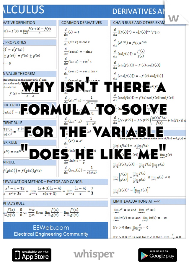 why isn't there a formula to solve for the variable "does he like me"