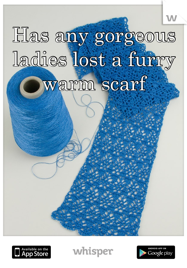 Has any gorgeous ladies lost a furry warm scarf
 