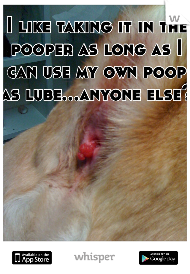 I like taking it in the pooper as long as I can use my own poop as lube...anyone else?
