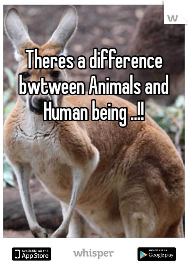Theres a difference bwtween Animals and Human being ..!!