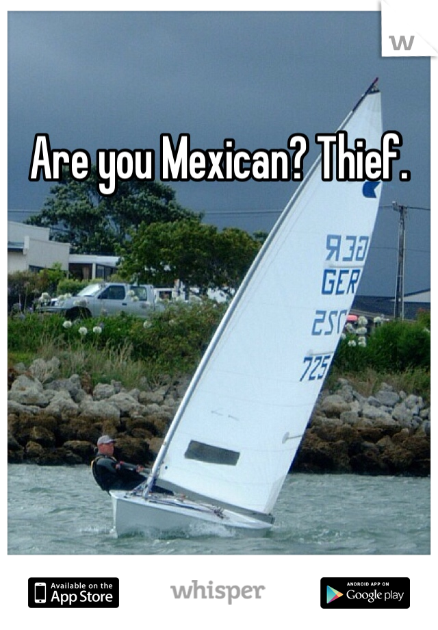 Are you Mexican? Thief. 