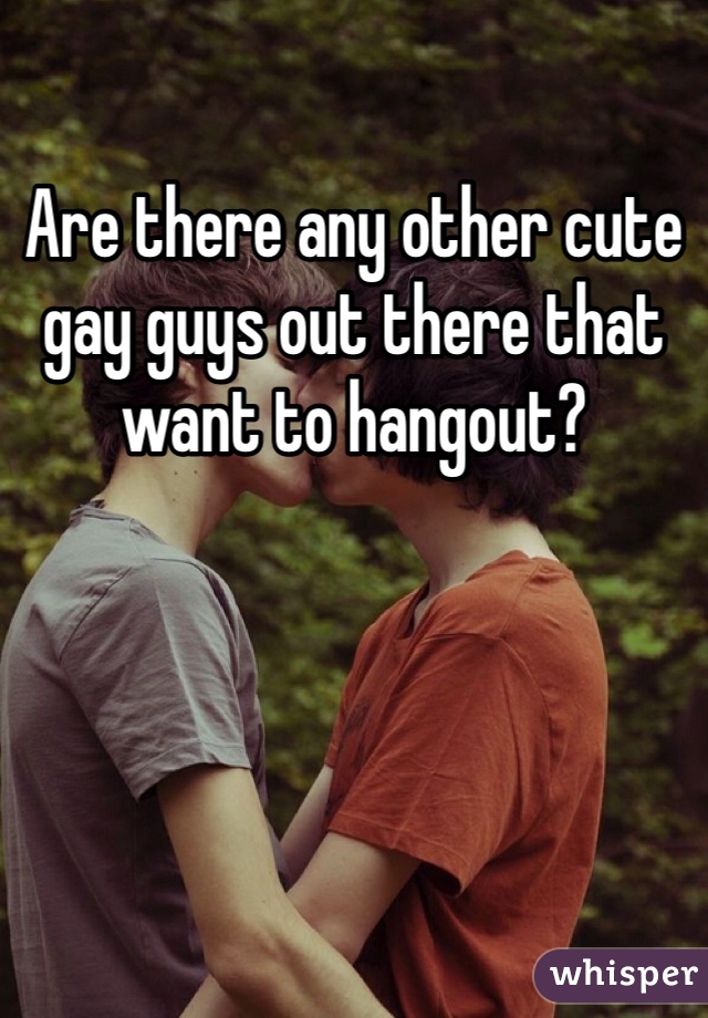 Are there any other cute gay guys out there that want to hangout? 