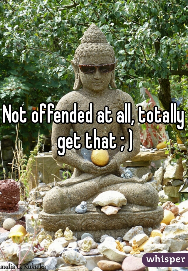 Not offended at all, totally get that ; )