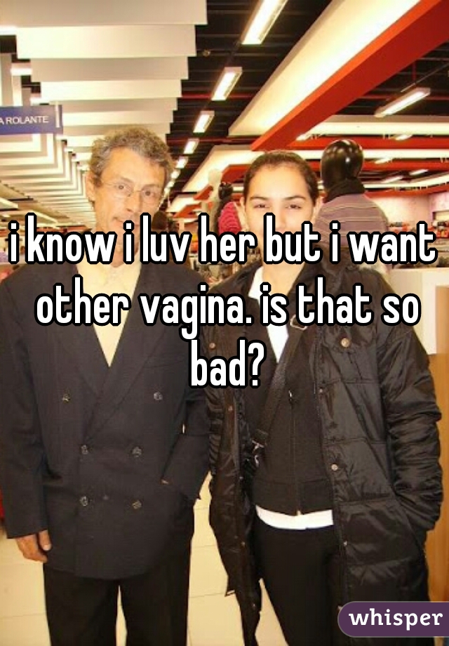 i know i luv her but i want other vagina. is that so bad?