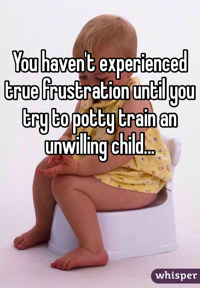 You haven't experienced true frustration until you try to potty train an unwilling child...