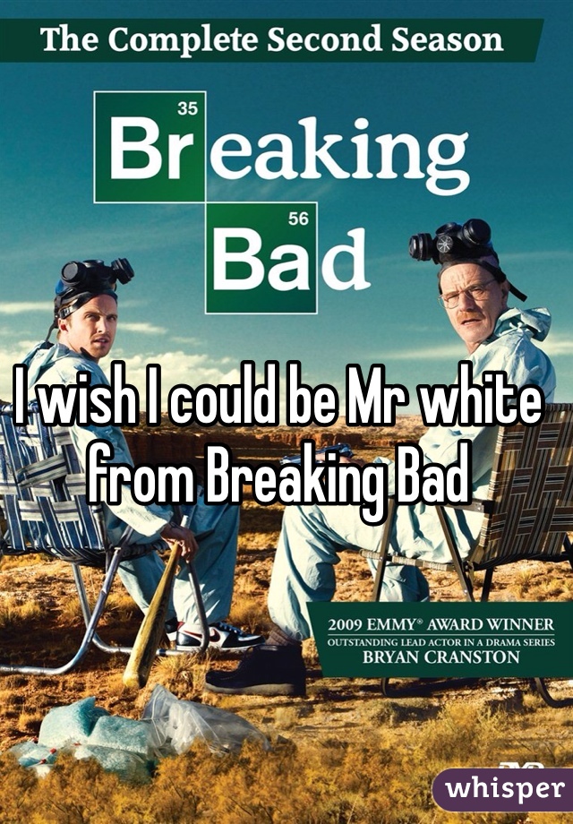 I wish I could be Mr white from Breaking Bad 