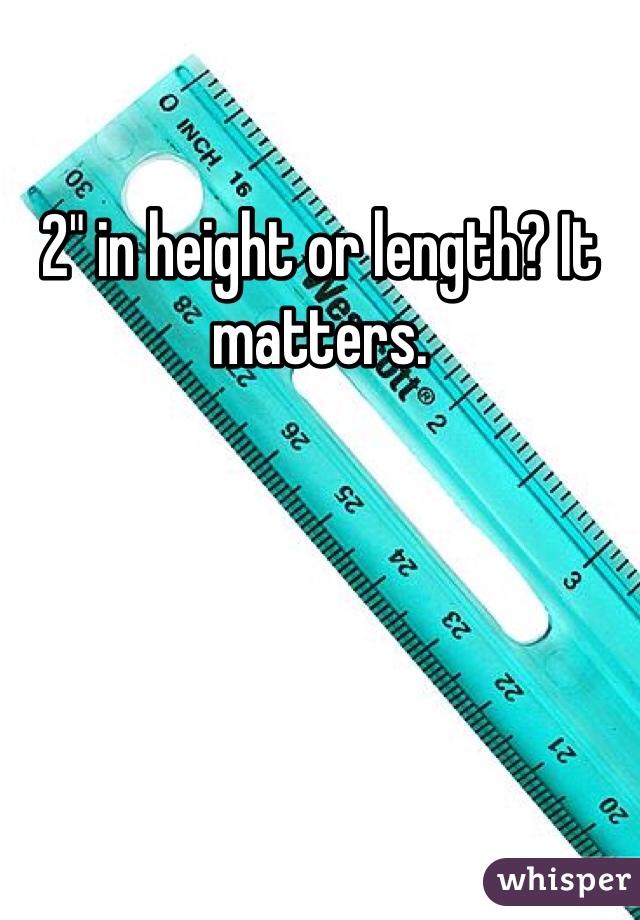 2" in height or length? It matters. 