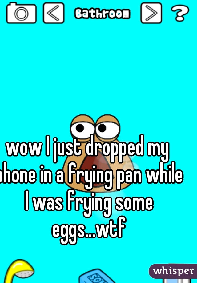 wow I just dropped my phone in a frying pan while I was frying some eggs...wtf